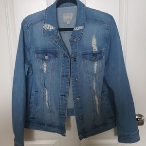 Distressed demin jacket